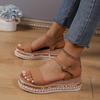 Summer New Muffin Open-toed Sandals One-word Buckle with High Heels Women's Fashion Platform Wedge Heel Women's Shoes
