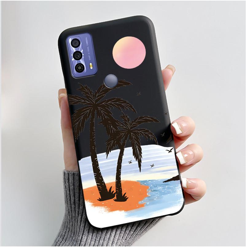 

Phone Funda For TCL 20B 20Y 20E Case Aesthetic Cute Cat Astronaut Black Soft Silicone TPU Capa for TCL 20E 20Y 20B Back Cover TCL 20Y