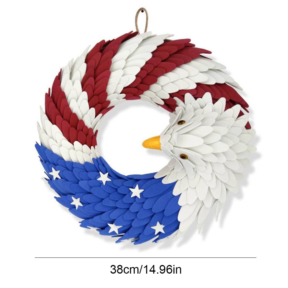 American Flag Eagle Wreath Independence Day Wreath Festival Garland for Front Door Decorations
