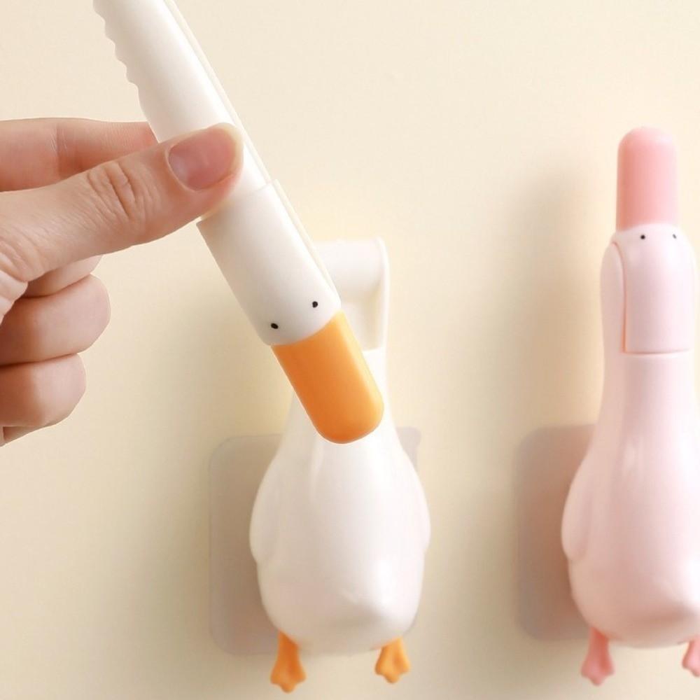 Plastic Duck-Shaped Hair Catcher Double Head Garbage Clip Creative Cleaning Clip  Shower Drains