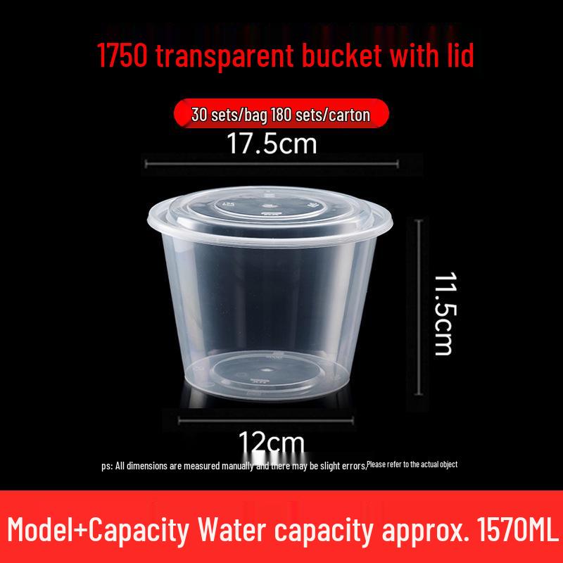 Transparent Disposable Bento Box with Lid for Takeaway - Ideal for Liangpi, Braised Snacks, & More