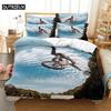 Bike Race Bedding 3-piece Digital Printing Cartoon Plain Weave Craftfor North America And Europe Bedding Set Queen