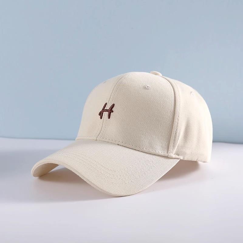 Fashionable Korean Style Couples Duck Tongue Baseball Cap Sun Hat Female Embroidered H Letter Cap