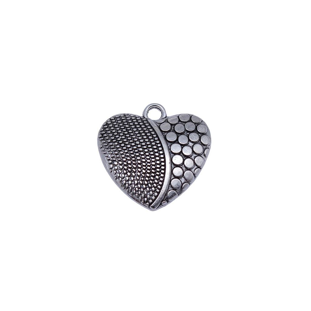 Filigree Heart Charms Antique Alloy Pendants For Vintage Floral Jewelry