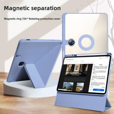 Magnetic Leather Case for OPPO Pad 4 Pro 11.61 Inch 360 Rotatable Y Stand Cover with Ring Holder