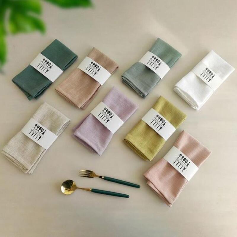 Kiming Linen Napkin Kitchen Cloth Cafe Restaurant W92C8A4 white