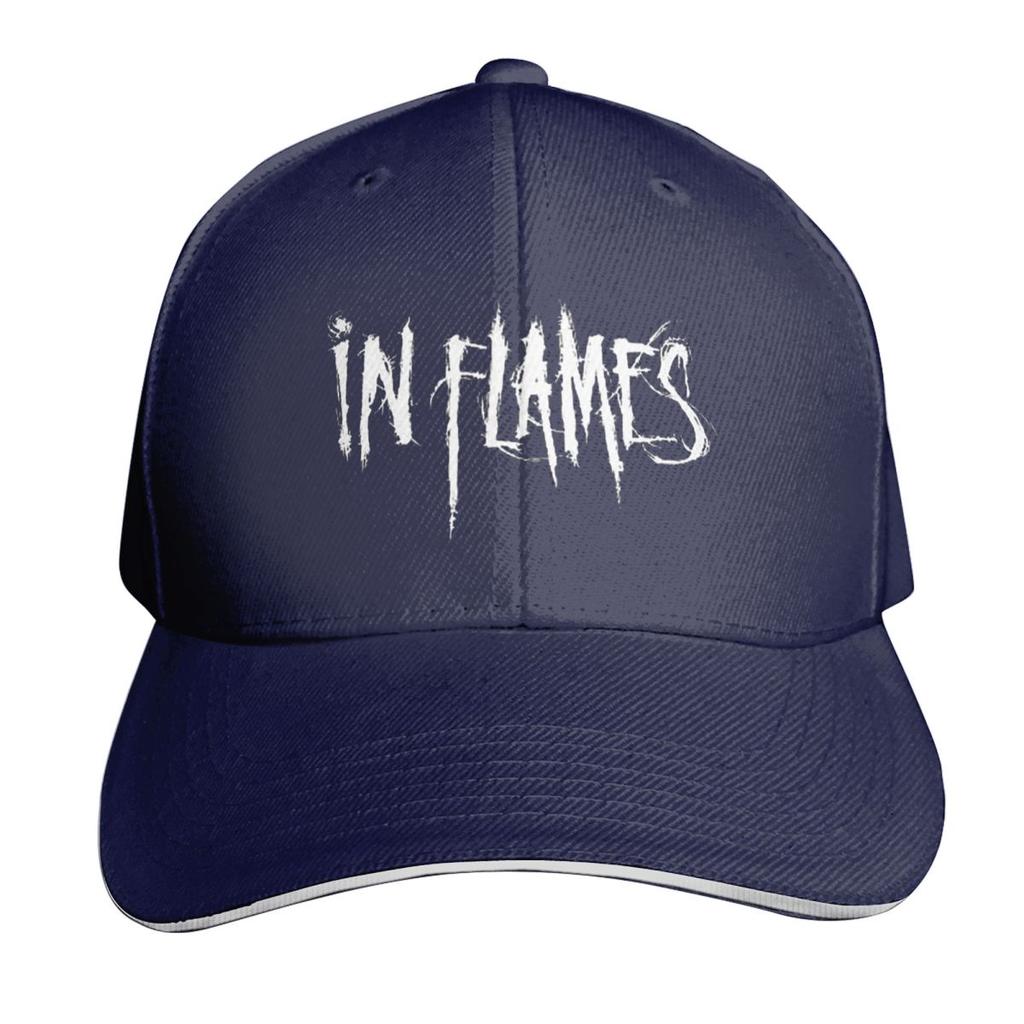 In Flames Zespół Rockowy Czerwona Sześciokątna Gwiazda Czapka Modna Codzienna Czapki Baseballowe Regulowany Kapelusz Hip Hop Letni Unisex Czapki Baseballowe