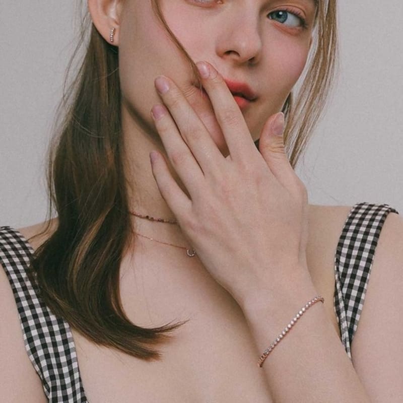 

J.Lauren Rosegold Round Tennis Cubic Bracelet B01052 single type