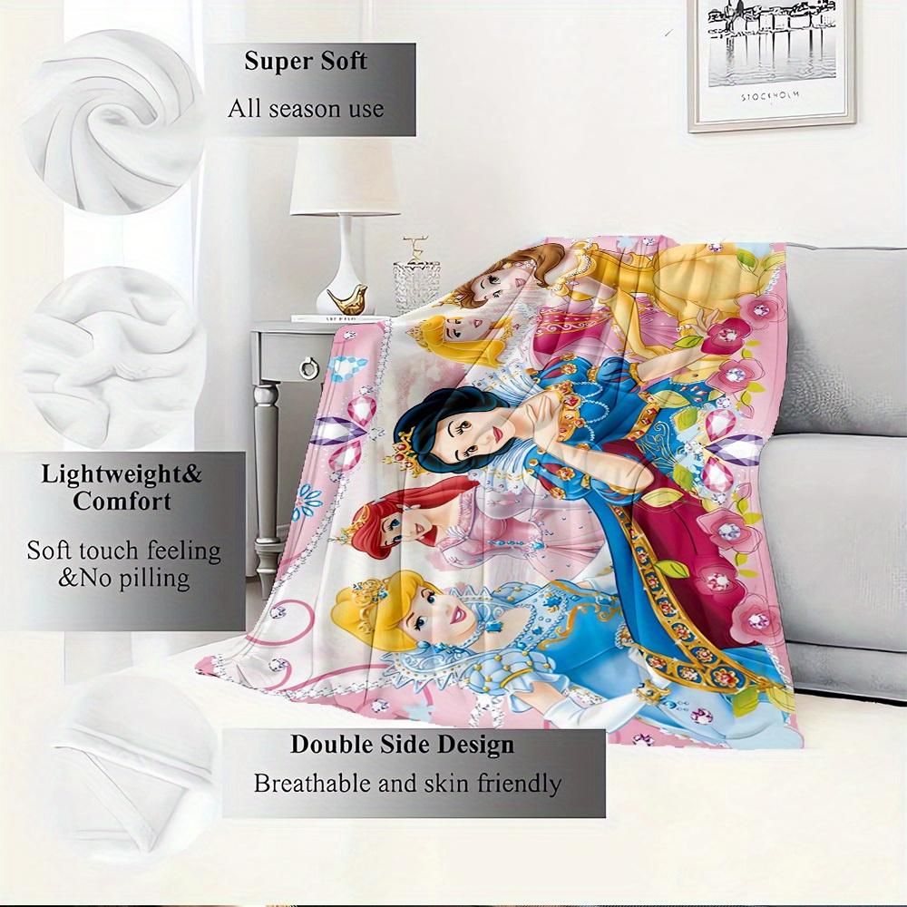 1pc Velvet Bedding Throw Blanket - Disney Princesses Collection, Soft and