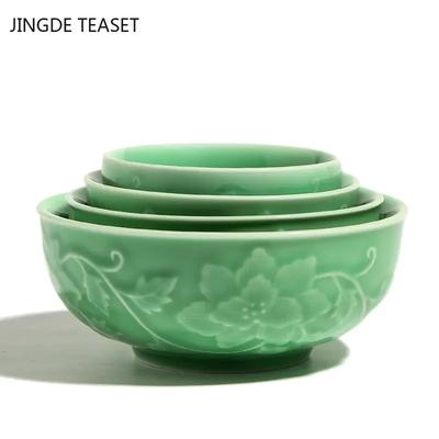 Large Capacity Ceramic Teacup Longquan Celadon Tea Bowl Porcelain Teaware Accessories Master Tea Cup Single Cup Drinkware