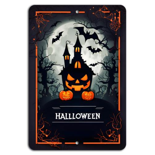Haunted Halloween Night Spooky Castle in the MoonlightAluminumtin sign 20x30cm(7.8x11.8inch)