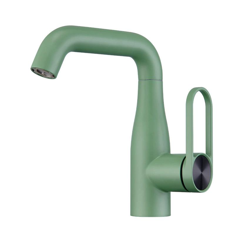 

New Bathroom Art Basin Faucet Pink Sink Mixer Tap Hot & Cold Deck Mounted Lavatory Crane Water Tap Sink Mixer G9/16 зелёный