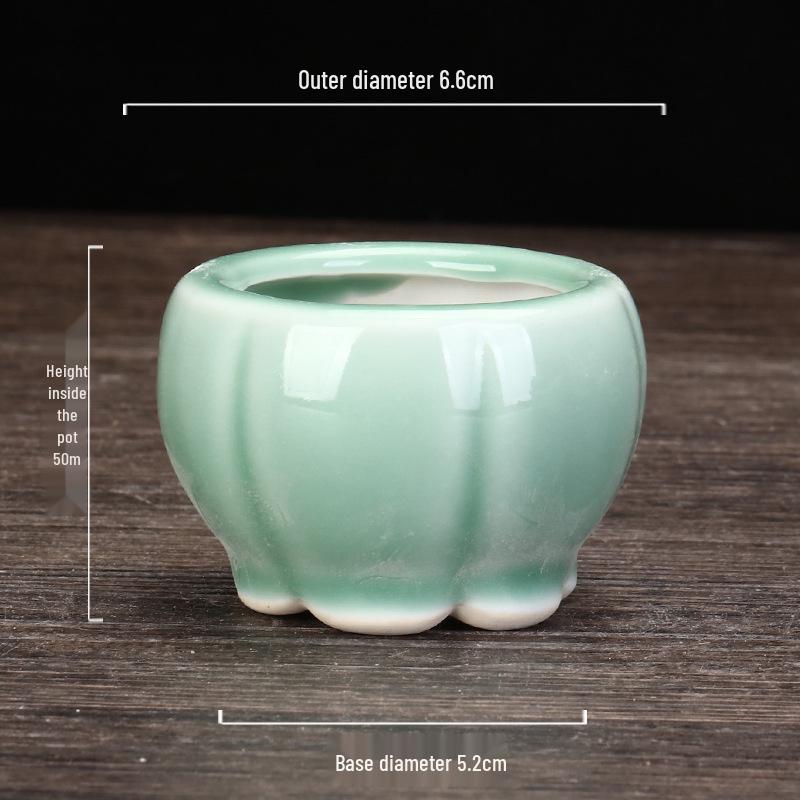 Ceramic Purple Clay Succulent Bonsai Pot - High-End Glazed Mini Flower Pot 