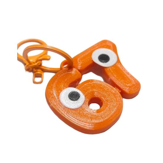 Keychain 67 Meme Joke Keyring with Bold Font Sturdy Metal Ring Convenient Size Keys оранжевый