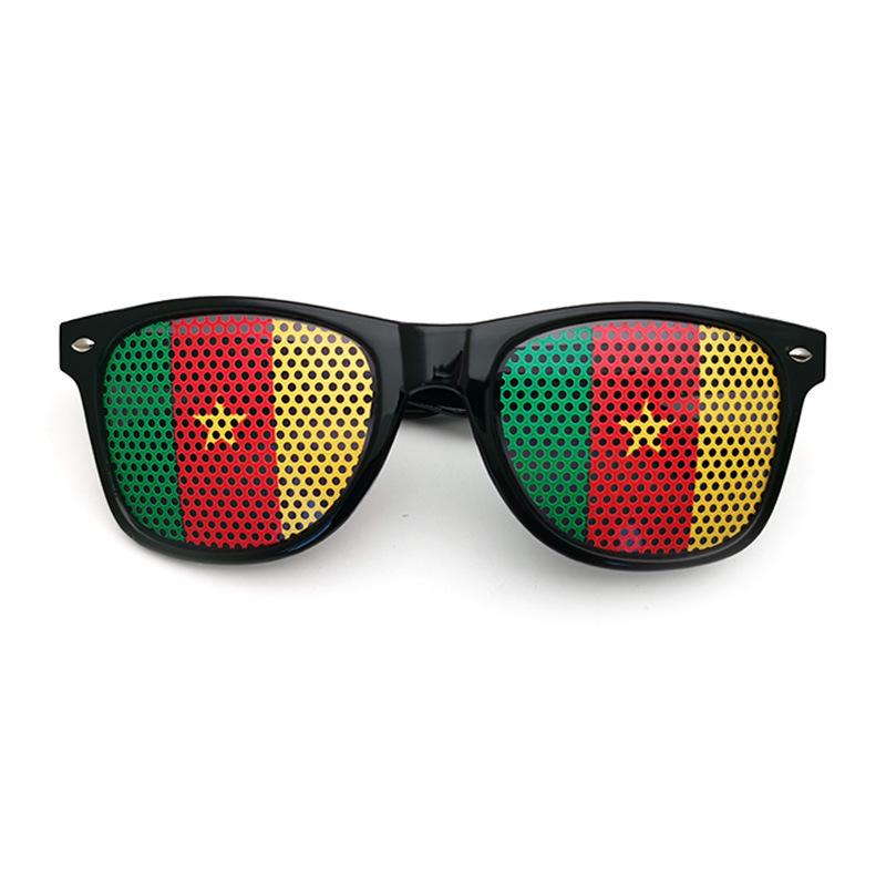 New Unisex Black Frame 42 Countries Flag Sun Glasses Decorative Spectacles Eyeglasses Frames for Party Women Men Sunglasses