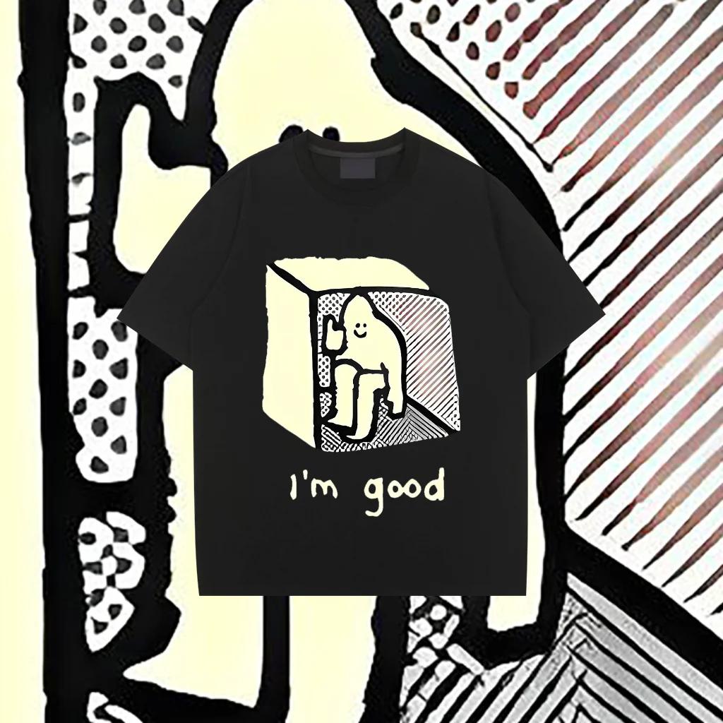 Street Hip Hop Prints Men Cotton T Shirt Othing Creativity Oversized Short Sleeve Street culture Tops Men T Shirt 2024 New Style