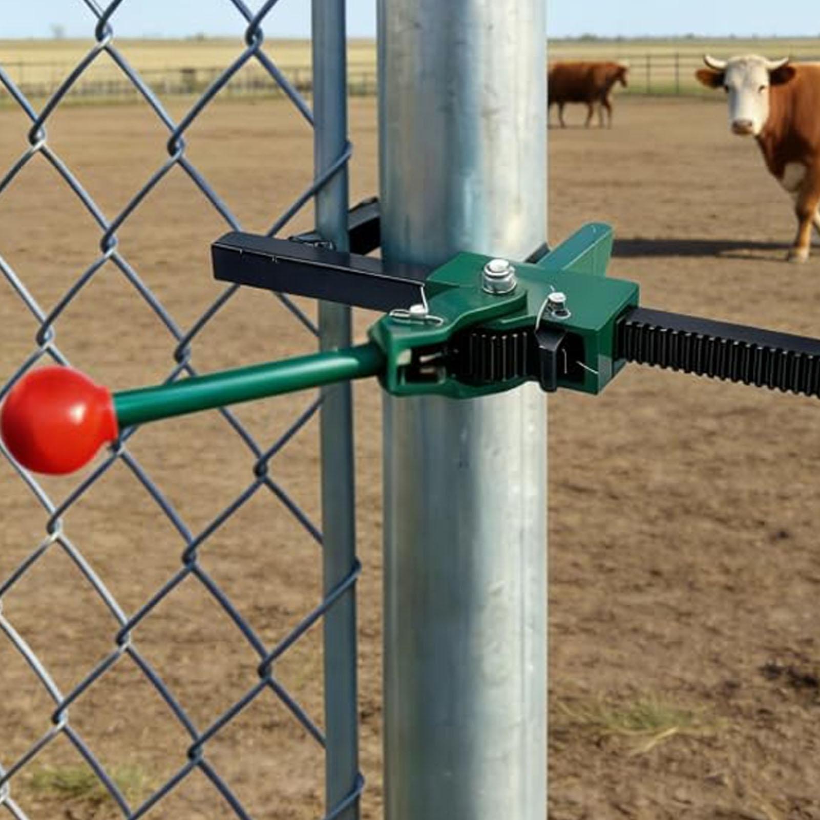 1.6-9 Pouces Outil Tendeur de Clôture Robuste de Voyage, Tendeur de Clôture à Maillons de Chaîne à Cliquet avec Base Antidérapante et Poignée Ergonomique pour Agricole, Ranch, R