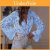 Summer Lace Shirt For Women With Long Sleeves And Round Neck In Pure Color For Street Style Fashion