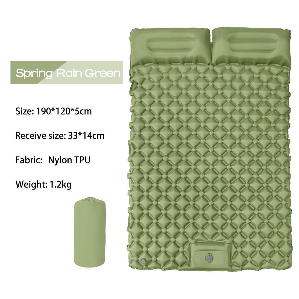 Ultralight Portable TPU Inflatable Camping Pad - Moisture-Proof, Single/Double, Foot-Press Design