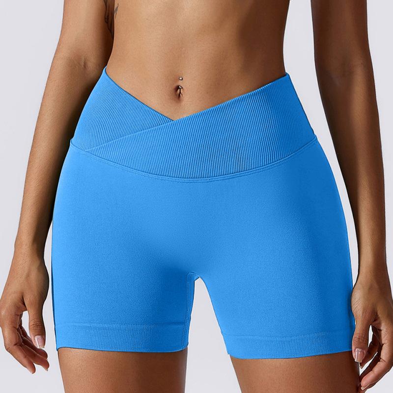 Women's High Waist Hip Lifting Yoga Shorts - European/American, Seamless, Three-Quarter Length, Perfect for Summer Sports