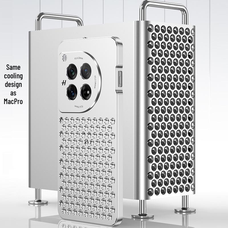 OnePlus 12 Honeycomb Metal Phone Case with Heat Dissipation and Spring Buckle