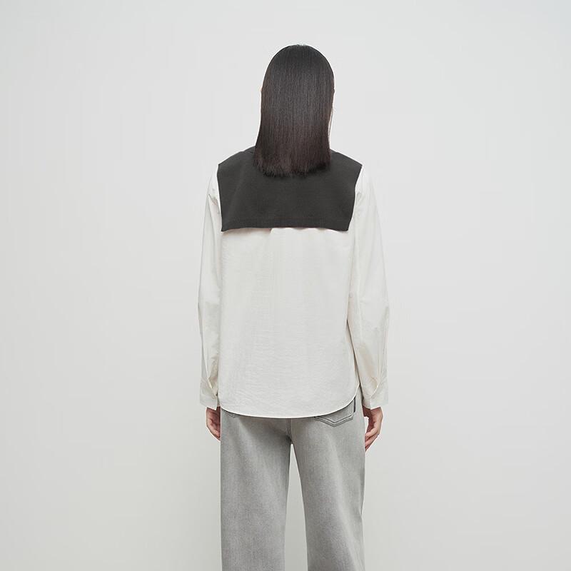 broadcast Women's Faux Two-Piece Patchwork V-Neck Sweater