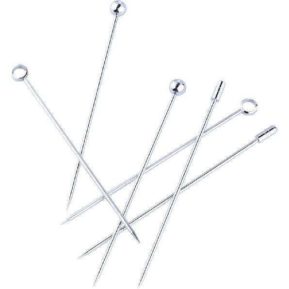 I-MART 15 Pack Stainless Steel Cocktail Picks Martini Olive Skewers, Reble Metal Garnish Sticks for Drinks, Appetizers, Bloody Mary, Olives, Citrus,