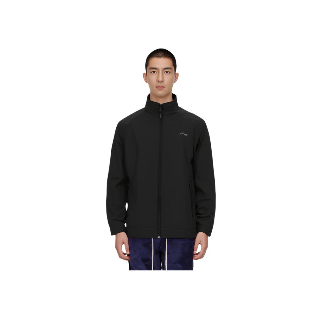 Li-Ning Jachetă Casual Versatilă Confortabilă Respirabilă cu Fermoar și Guler Înalt Culoare Solidă Jachete Bărbați Negru AJDV129-1