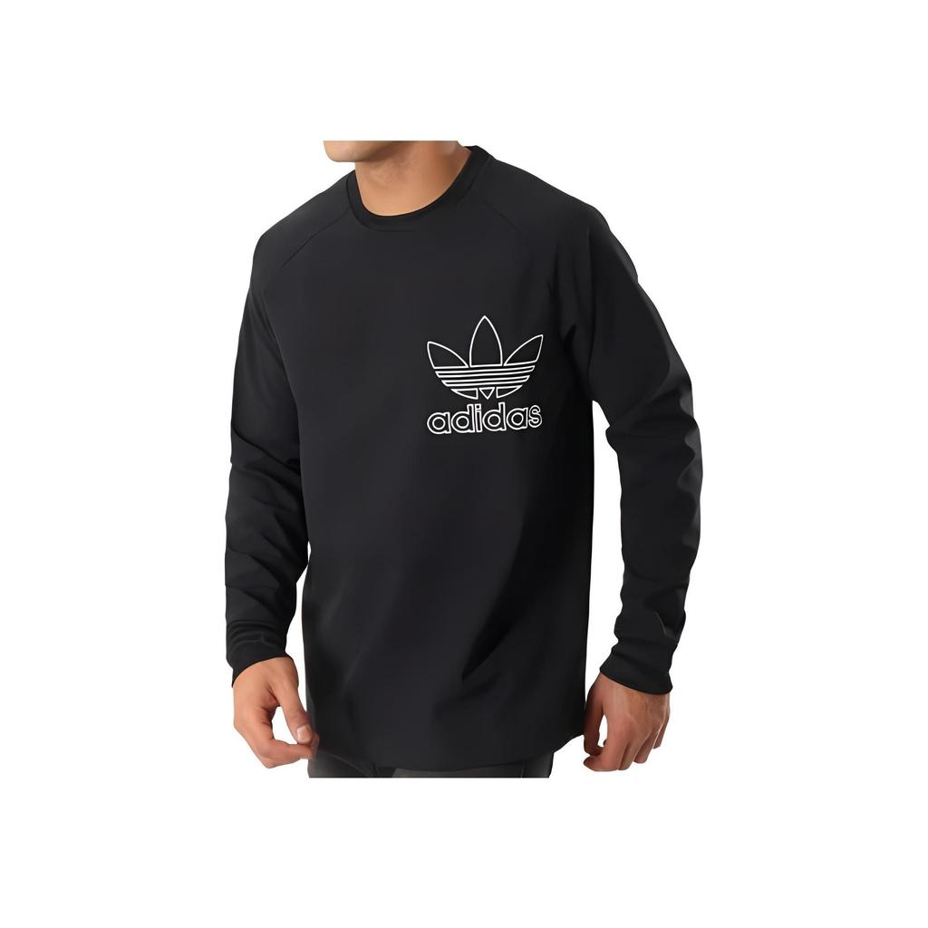 Adidas Originals Trefoil Logo Crew Neck Sweatshirt Men Black DX3860