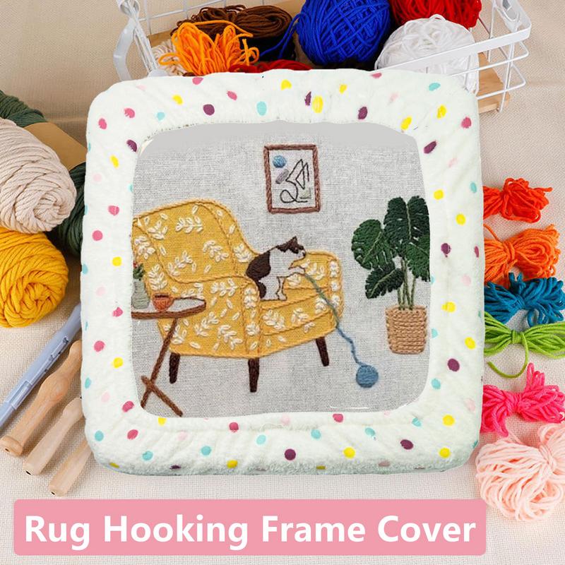Gripper Strip Frame Cover Flannel Cover For Tufting Frame Embroidery Hoop Cover With 4 Foam Anti-Collision Corners For Knitting