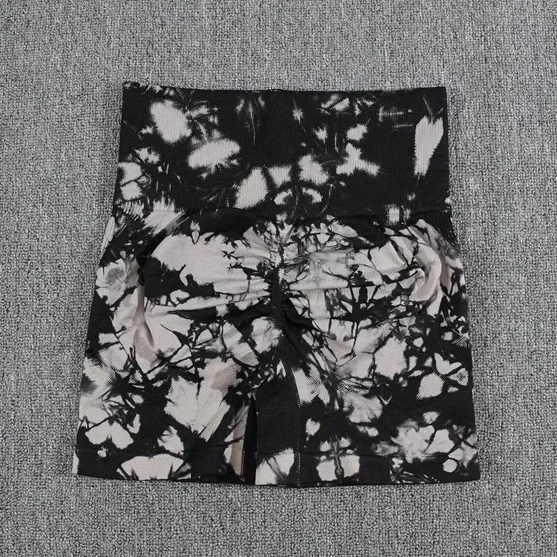Fashion Tie-dye Yoga Leggings Women Shorts Sports Pant Gym Fitness Sportswear High Waisted Slim Fit 29654