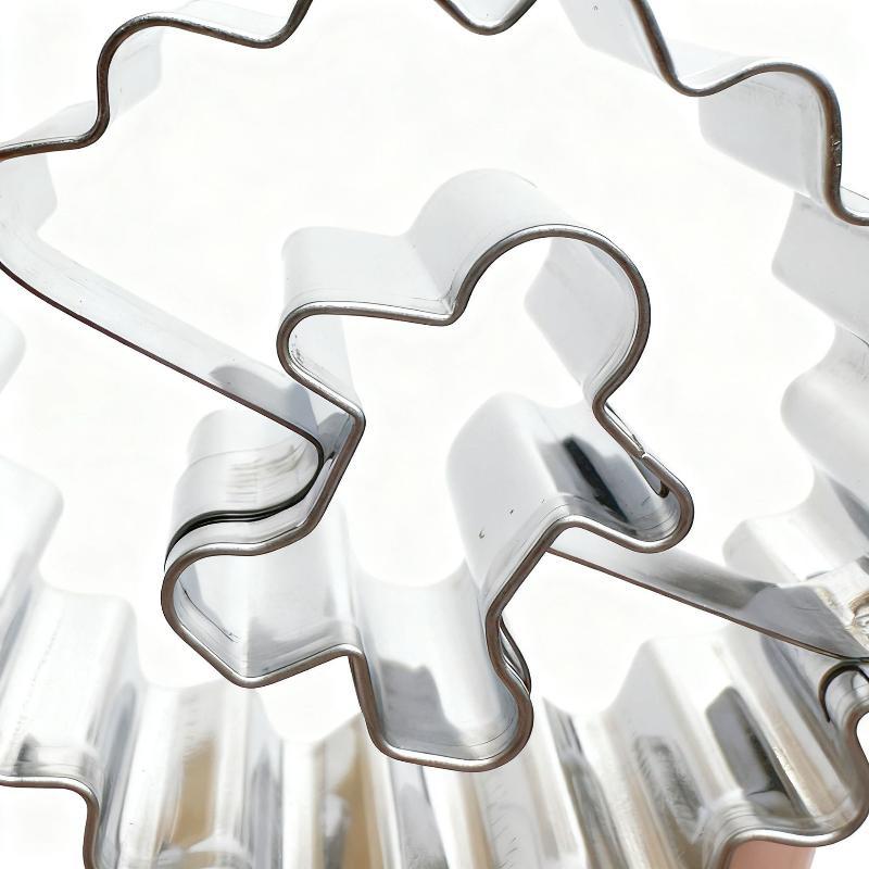 Stainless Steel Christmas Cookie Cutter Gingerbread Man Snowflake Star Shape Biscuit Mold Diy Cake Pastry Baking Making Tools