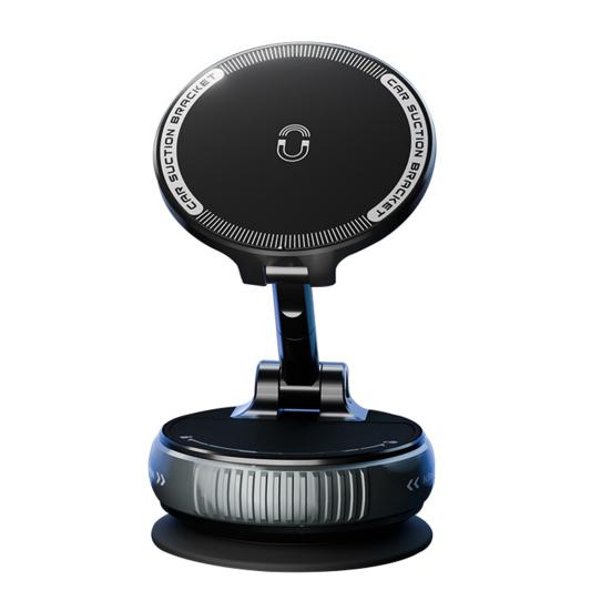 Magnetic Car Phone Holder Black Vacuum Suction Mount 360 Degrees Rotatable & Strong