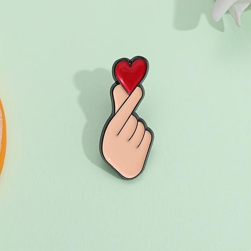 36pcs Cute Cartoon Finger Pins Accessories Than Heart Alloy Brooch Bulk Romantic Sign Language Brooches Lapel Badges Party Decor