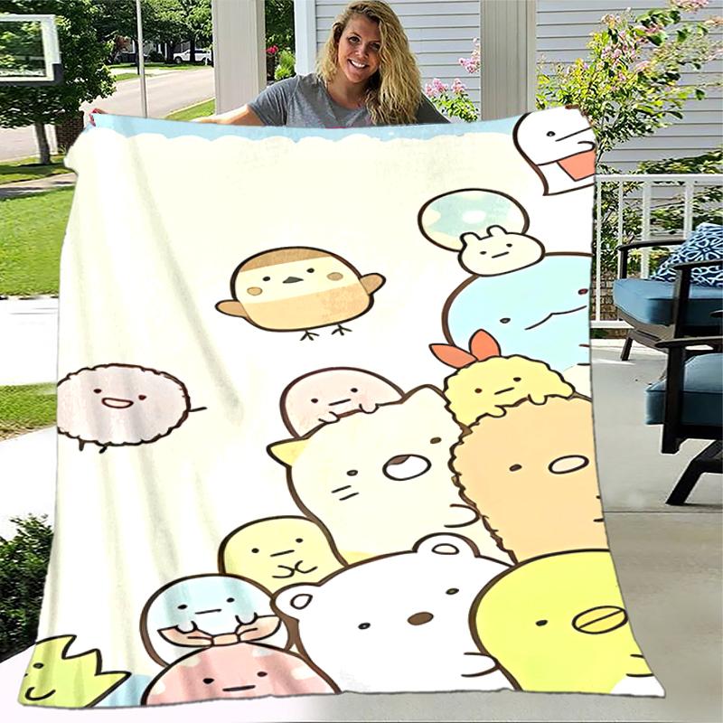 1pc Blanket Sumikko Gurashi2 Print Design, Lightweight Blanket for Sofa, Bed- Soft &Warm, Gift for All Seasons like Christmas, Halloween
