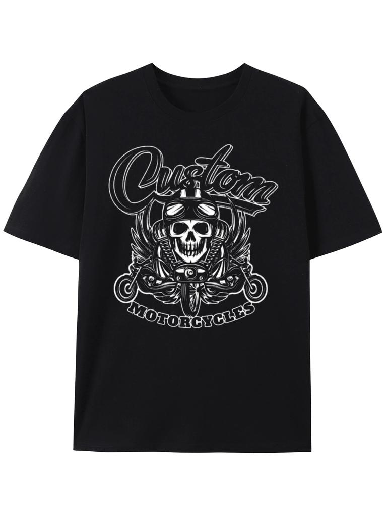 Unisex T-shirt Niestandardowe Motocykle Grafika Czaszki Koszulka