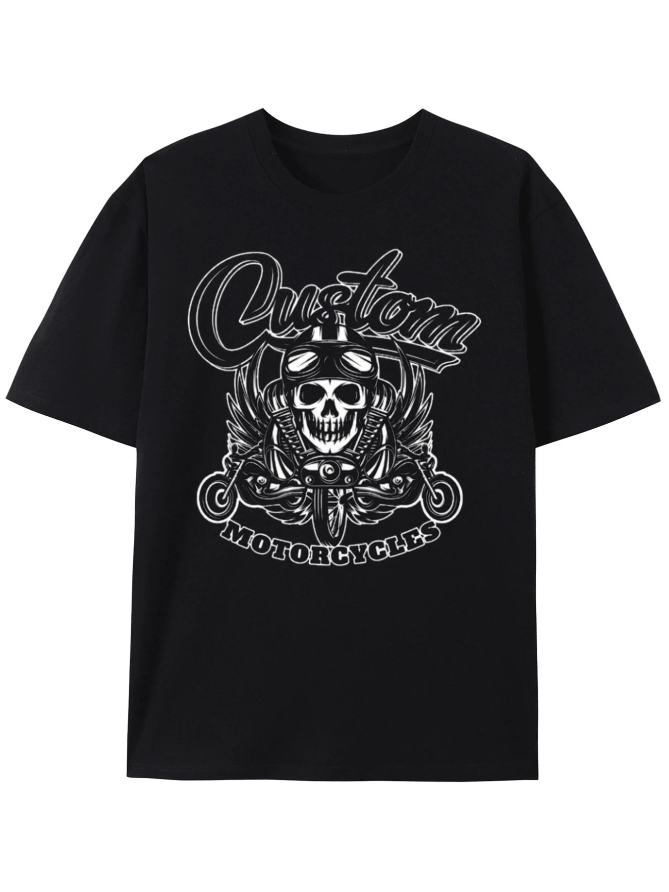 

Unisex T-Shirt Custom Motorcycles Skull Graphic Tee L
