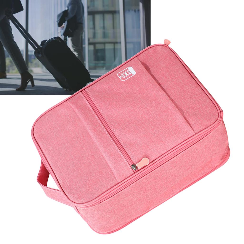Hangable Folding Shoe Bag Big Waterproof Portable Multifunctional Shoe Storage Traveling Bag Pink