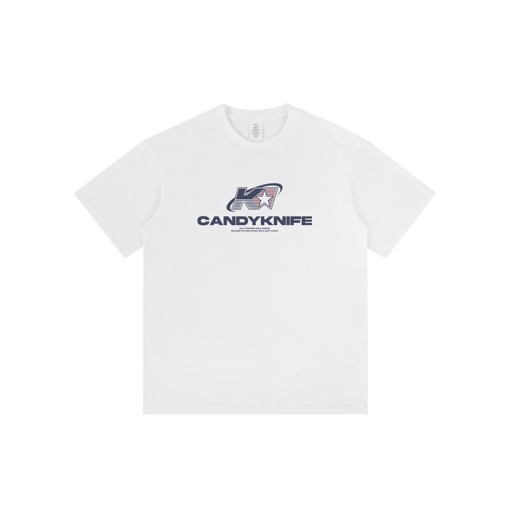 Arc Print American Retro Unisex Sommer Locker Geschnittenes T-Shirt