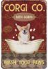 Dog Bath Soap Metal Tin Sign Vintage Rustic Wash Room Wall Decor Poster Man Cave Coffee Shop Bar Plaques Iron Painting Pictur