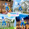 8ft Giant Inflatable Easter Bunny with LED Lights Outdoor Yard Decoration Blow up White Rabbit with Top Hat and Basket