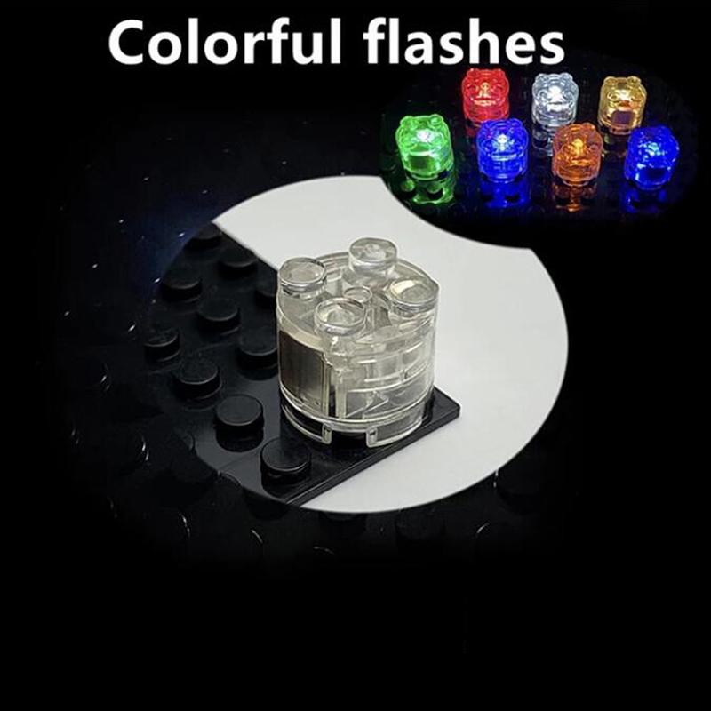 2Pcs Light Brick Luminescent Lamp Accessories Round Diy Colorful Color Led Light