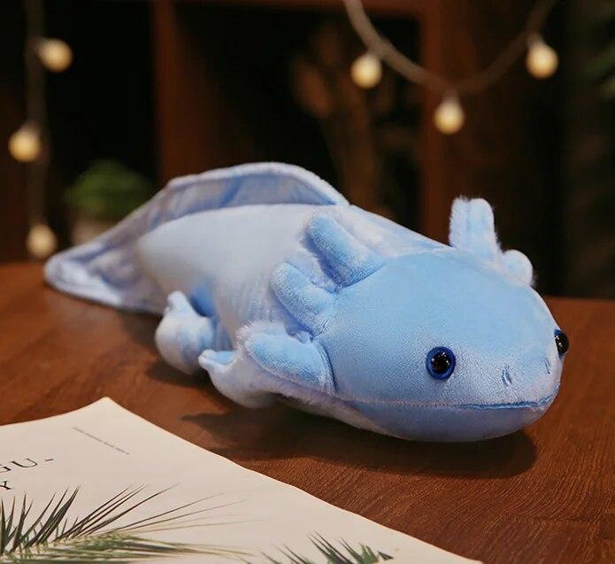 45cm Kawaii Kleurrijke Nieuwsgierige Salamander Pluche Speelgoed Gevuld Schattige Axolotl Salamander Pluizige Pluche Vis Kalmerend Lang Kussen Kinderen Cadeau 45cm