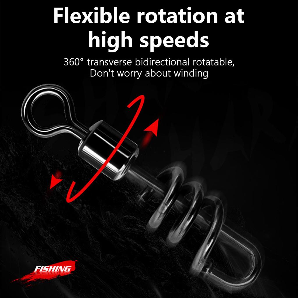 70Pcs Fishing Swivels Barrel Swivels Heavy Duty Corkscrew Snap Swivels Fishing Line Connector for Saltwater Freshwater