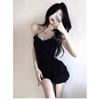 Sweet and Spicy Suspender Dress Women's Summer Waist Design Sense Niche Drawstring Pure Desire Casual Spice Girl Hip Wrap Short Skirt