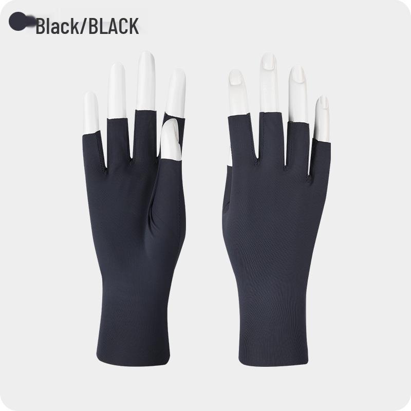 Damskie rękawiczki rowerowe bez palców z jedwabiu lodowego chroniące przed promieniowaniem UV