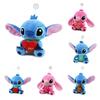 Entzückendes und weiches Stitch Plüschtier für Paare im kreativen Geschenkdesign in Blau- und Rosatönen