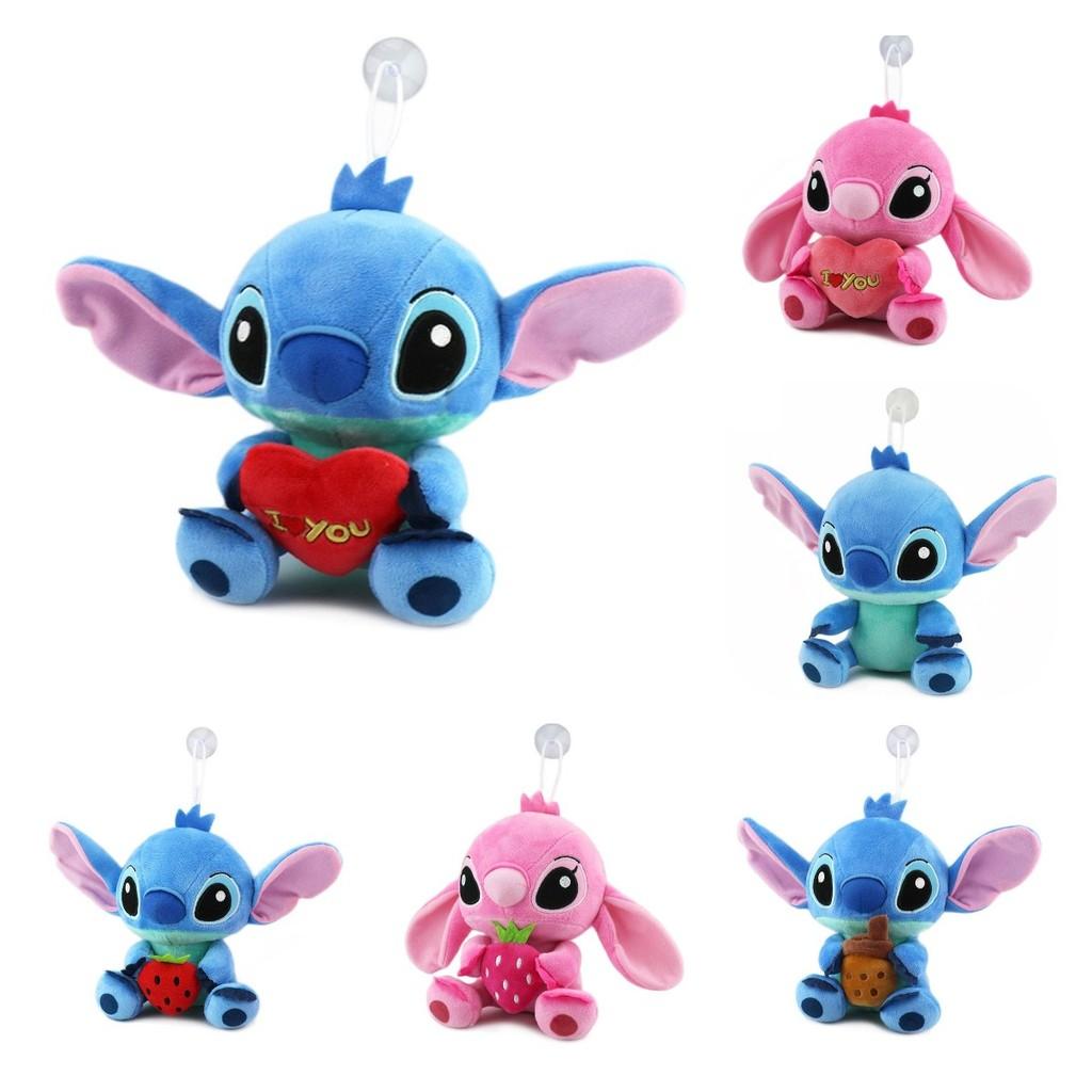 Entzückendes und weiches Stitch Plüschtier für Paare im kreativen Geschenkdesign in Blau- und Rosatönen
