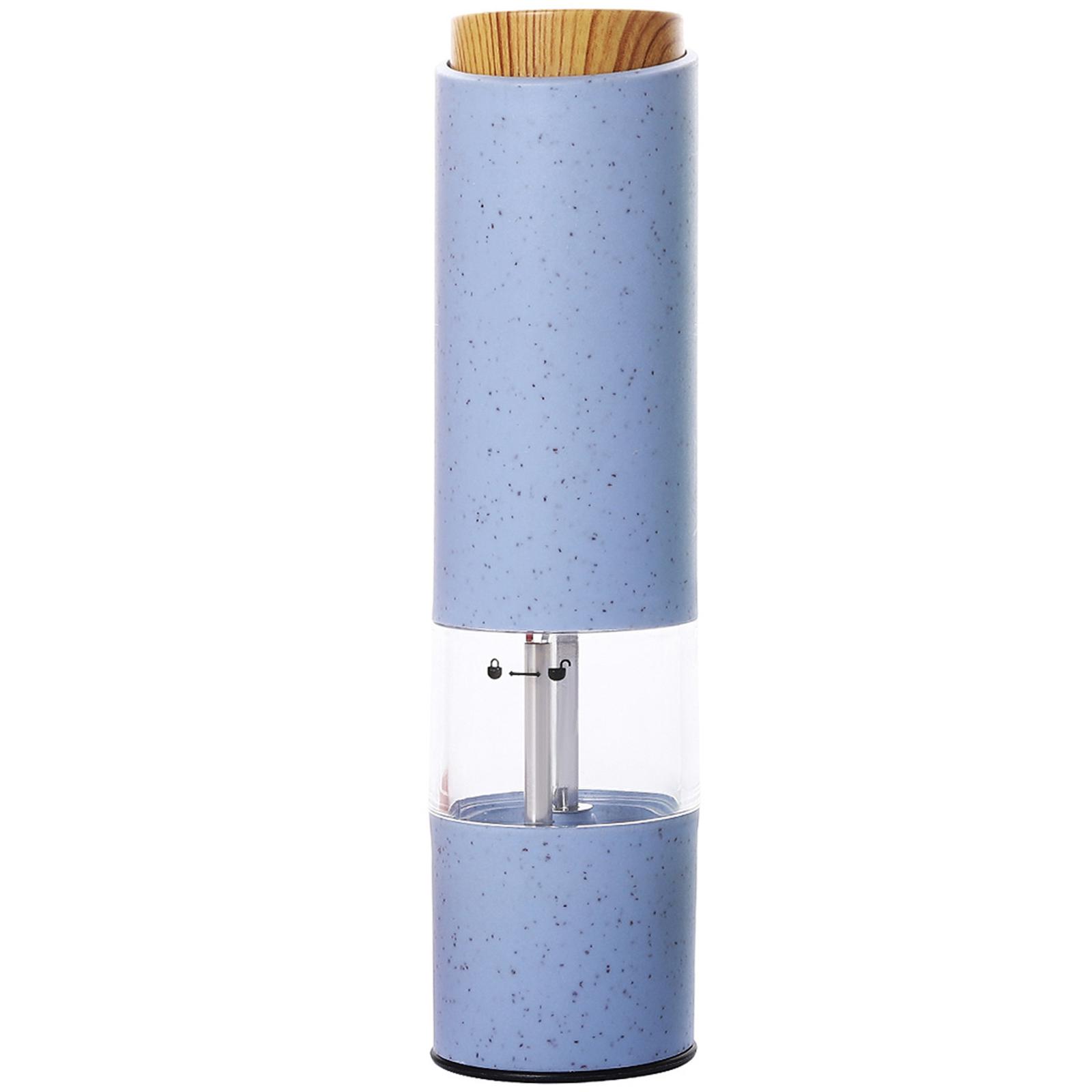 Электрическая мельница для перца и соли на батарейках, регулируемая степень помола, мельница для соли и специй, яркие цвета, кухонный инструмент синий
