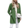 Fall Winter Women's Woolen Coat Single Breasted Solid Color Cardigan Jacket For European American Japanese Korean Style